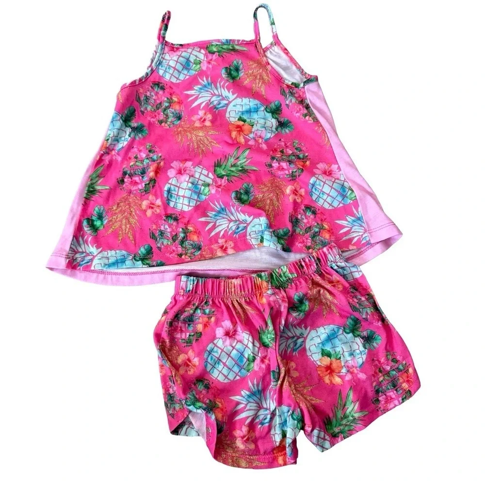 The Children's Place Girls 2 Piece Cami Short Sleep Pajama Set Aloha Sizes XS